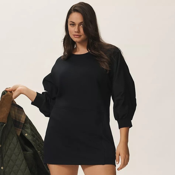 NWT! Daily Practice by Anthropologie Long-Sleeve Relaxed Mini Dress 🎾🍓 - Picture 1 of 10